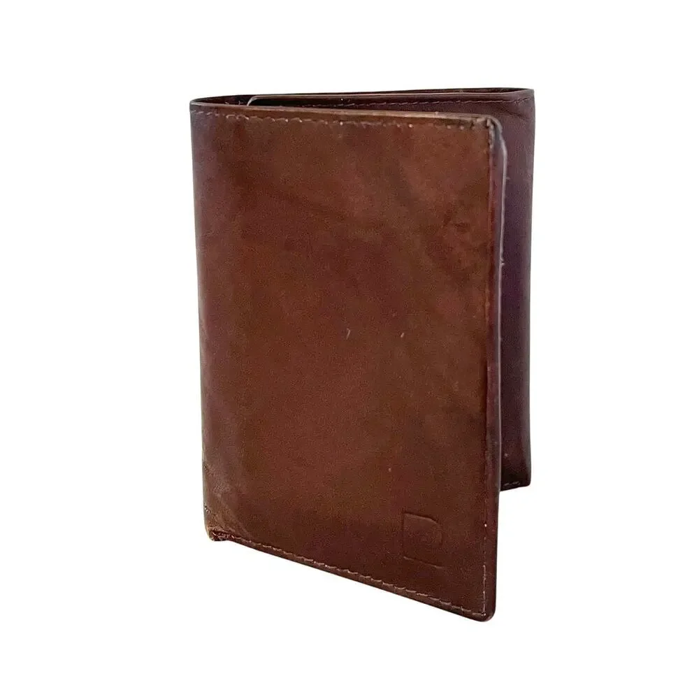 Vintage Pierre Cardin Brown Leather Trifold Wallet